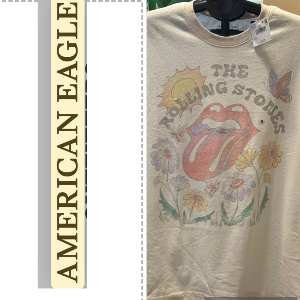 American Eagle Cream Band Tee